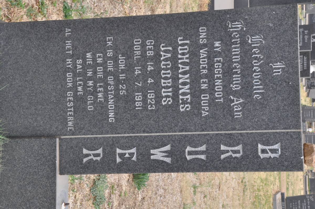 BRUWER Johannes Jacobus 1923-1981