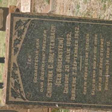 BREYTENBACH Christina C. nee BODENSTEIN 1862-1942