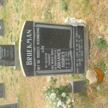 BROEKMAN Johannes Andries 1925-2000