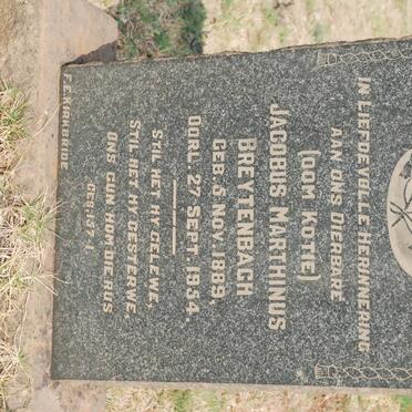 BREYTENBACH Jacobus Marthinus 1889-1954