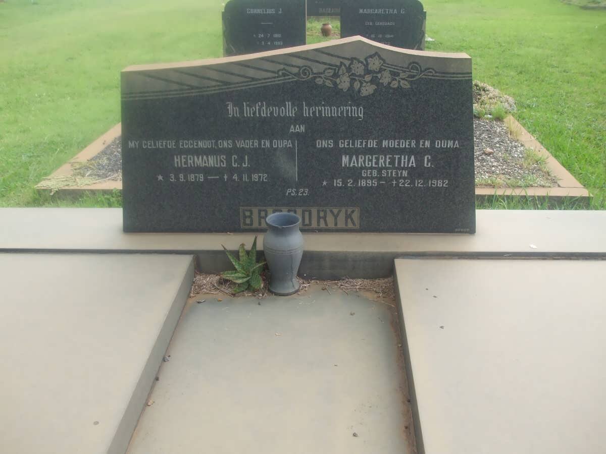 BROODRYK Hermanus C.J. 1879-1972 &amp; Margeretha C. STEYN 1895-1982
