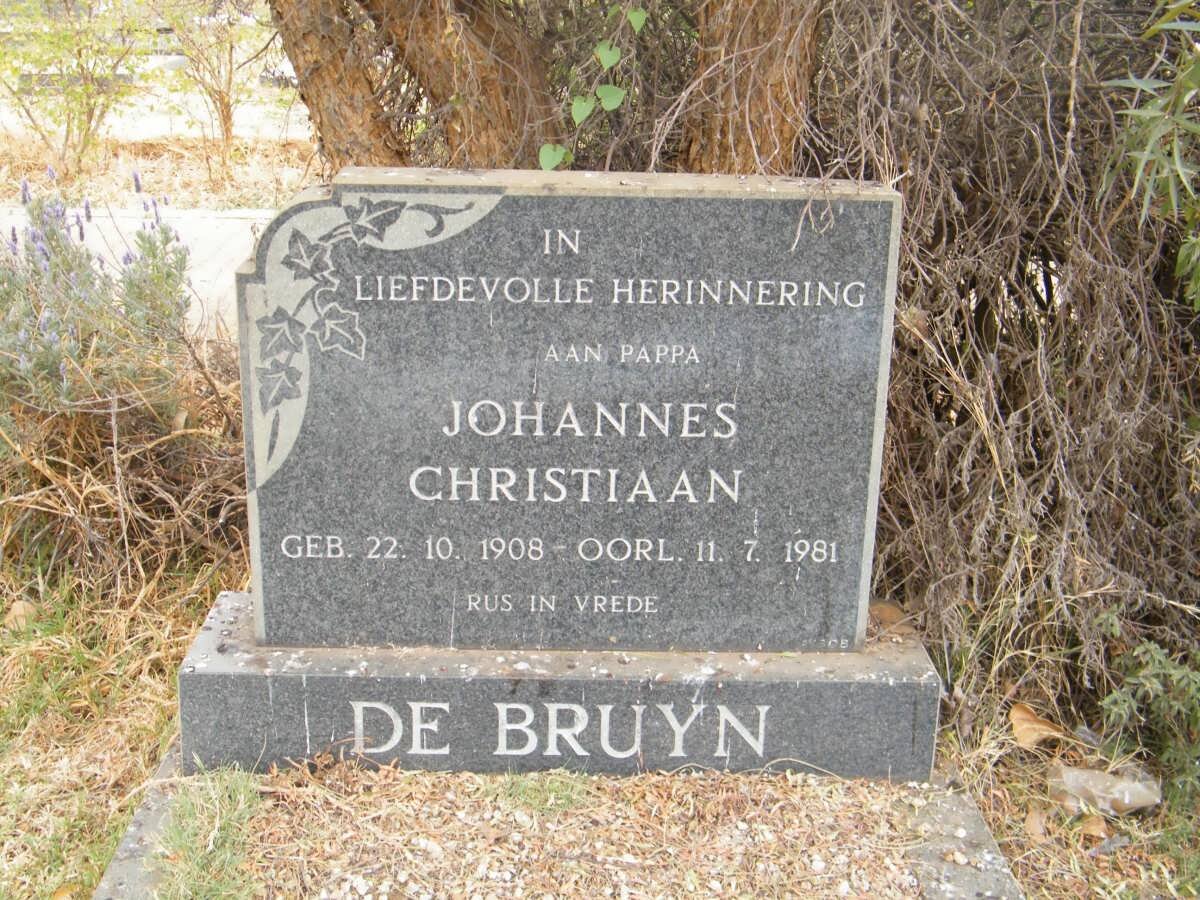 BRUYN Johannes Christiaan, de 1908-1981