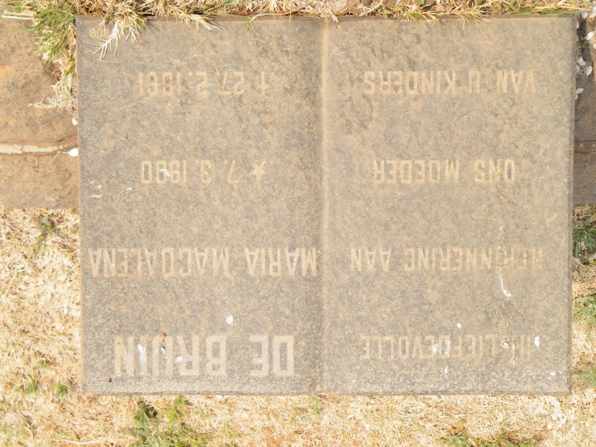 BRUIN Maria Magdalena, de 1900-1961