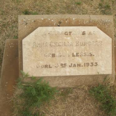 BURGERS Anna Cecilia nee DU PLESSIS -1933