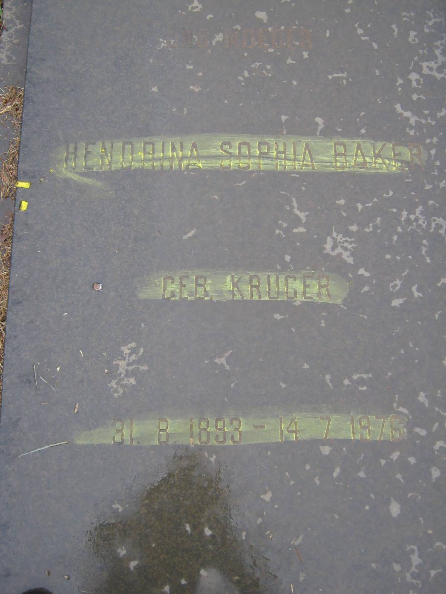 BAKER Hendrina Sophia nee KRUGER 1893-1976