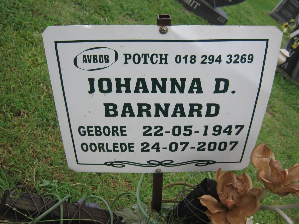 BARNARD Johanna D. 1947-2007