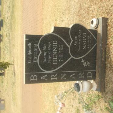 BARNARD Hendrik Louis 1937-2002 &amp; Naomi 1942-2004