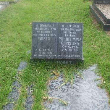 BADENHORST Moses 1912-2000 &amp; Wilhelmina Christina PIENAAR 1919-
