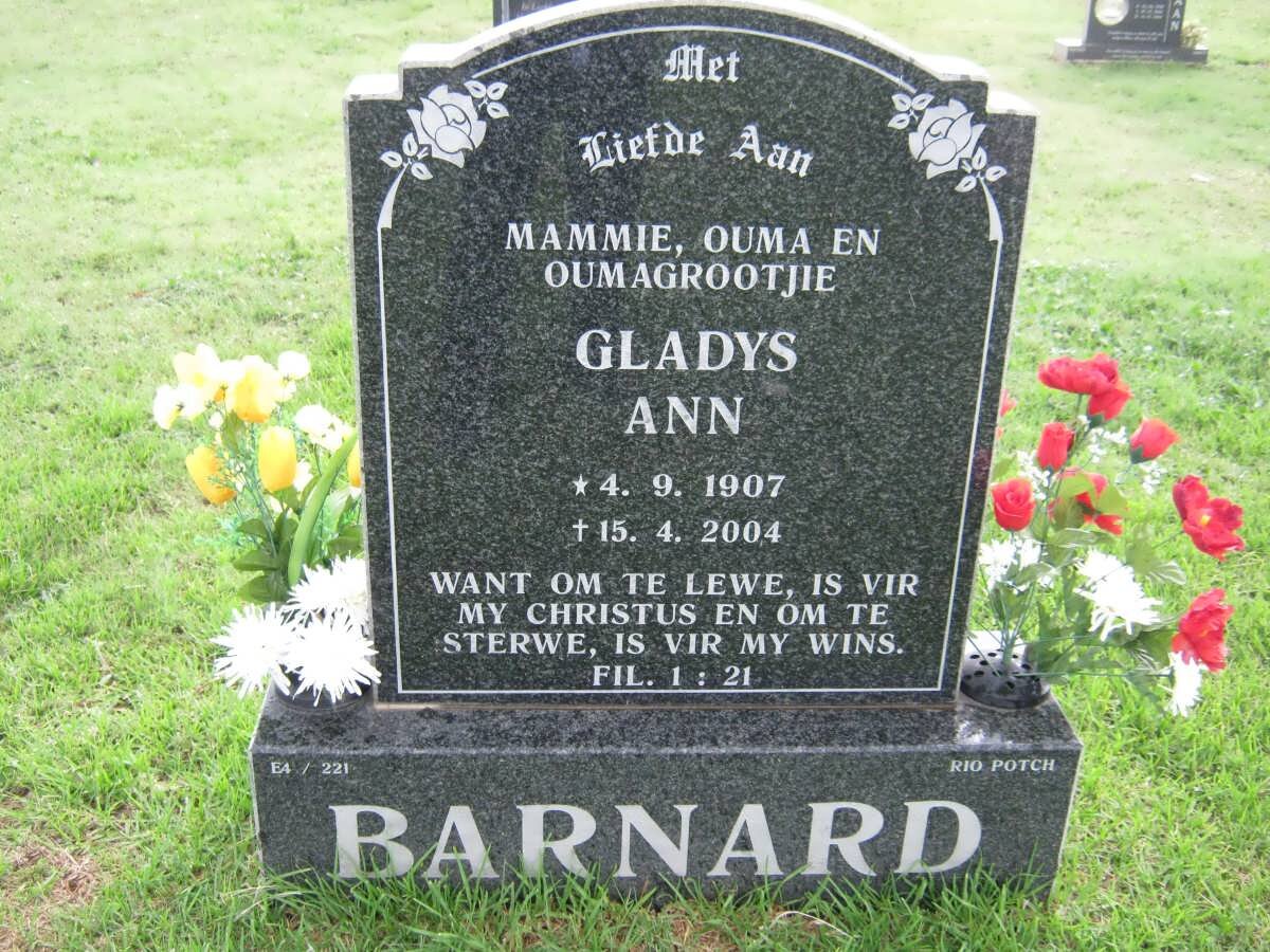BARNARD Gladys Ann 1907-2004