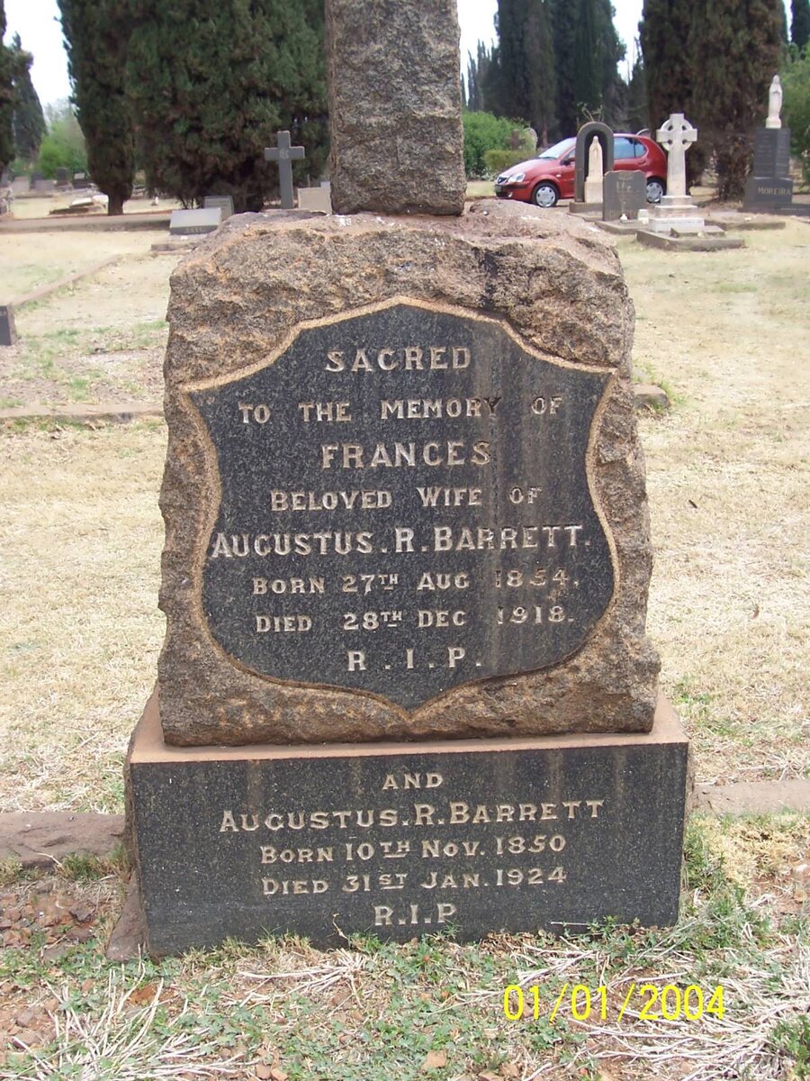 BARRETT Augustus R. 1850-1924 &amp; Frances 1954-1918