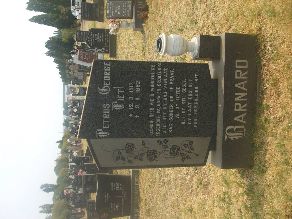 BARNARD Petrus George 1912-1992