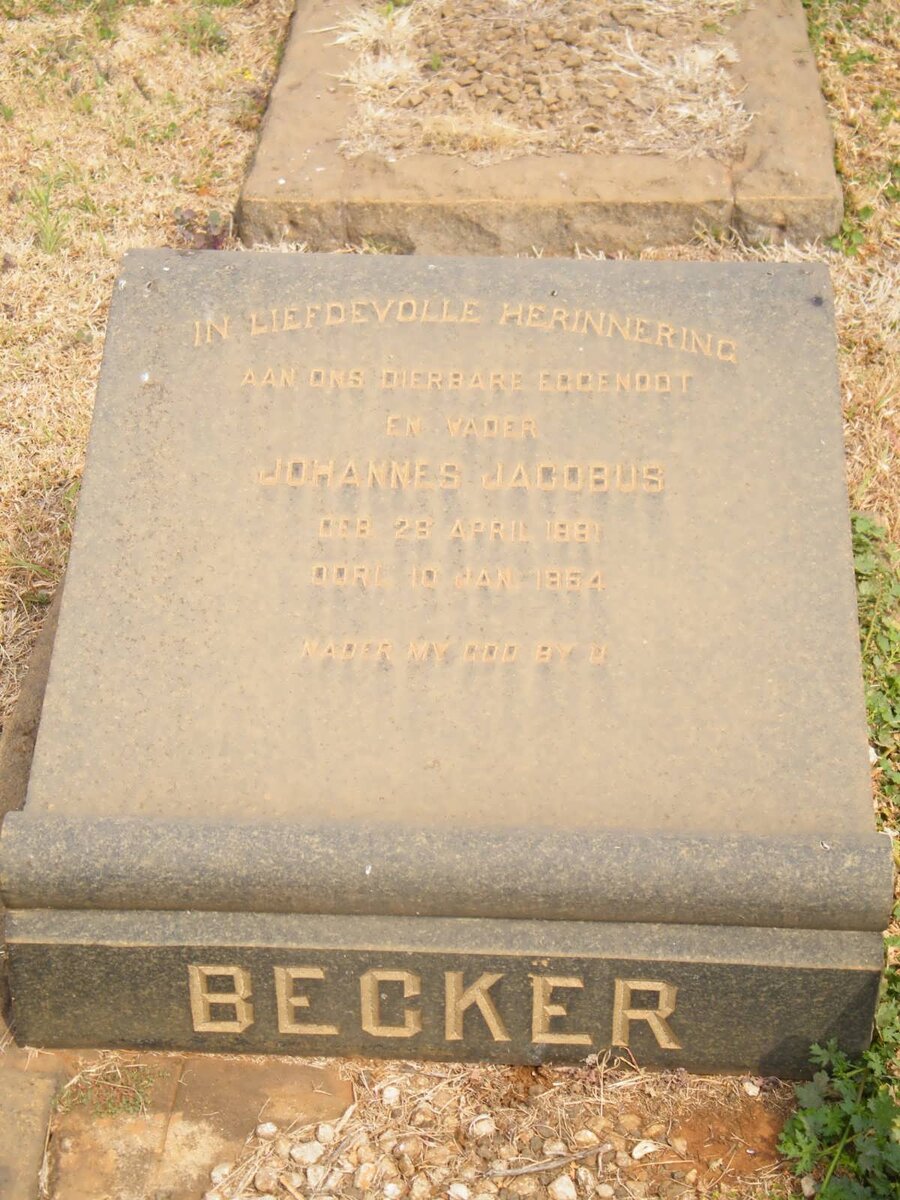 BECKER Johannes Jacobus 1881-1954