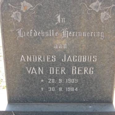 BERG Andries Jacobus, van der 1909-1984