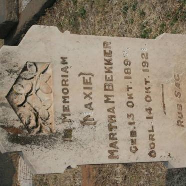 BEKKER Martha M. 1897-1921