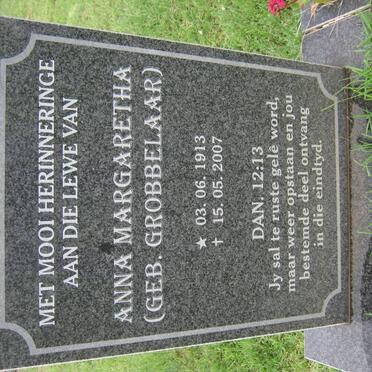 BERG Anna Margaretha, van den nee GROBBELAAR 1913-2007