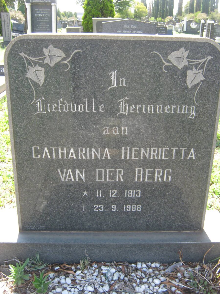 BERG Catharina Henriëtta, van der 1913-1988