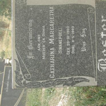 BESTER Catharina Margaretha nee SWANEPOEL 1903-1983