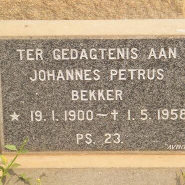 BEKKER Johannes Petrus 1900-1958