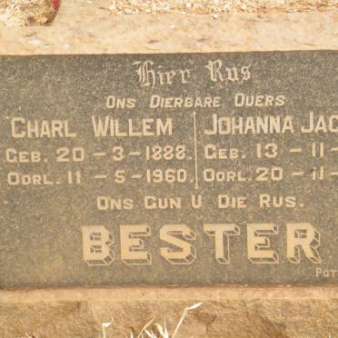 BESTER Charl Willem 1888-1960 &amp; Johanna Jacoba 1897-1953
