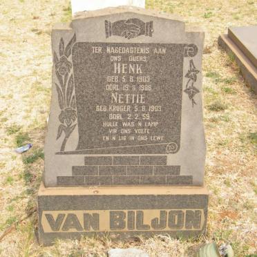 BILJON Henk, van 1903-1988 &amp; Nettie KRUGER 1903-1959
