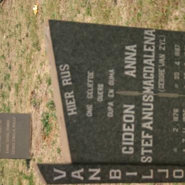 BILJON Gideon Stefanus, van 1876-1935 &amp; Anna Magdalena VAN ZYL 1897-1956