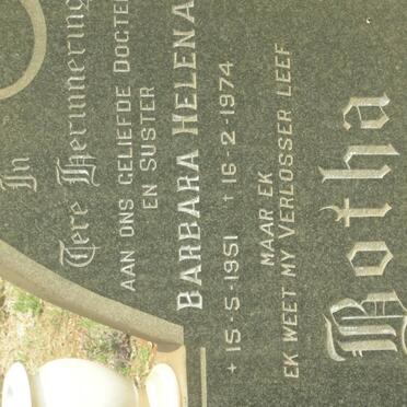 BOTHA Barbara Helena 1951-1974