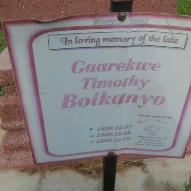 BOIKANYO Gaarekwe Timothy 1930-2008