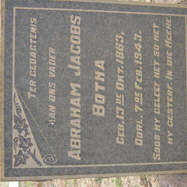 BOTHA Abraham Jacobs 1863-1943