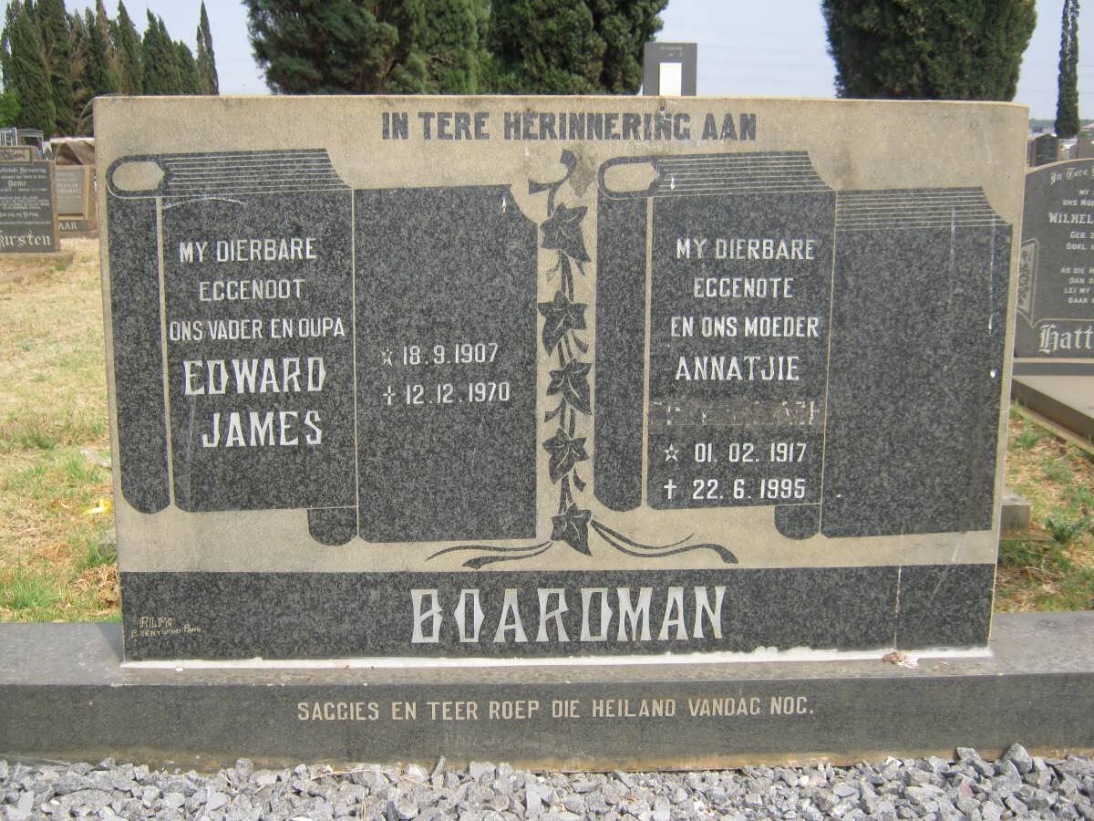 BOARDMAN Edward James 1907-1970 &amp; Annatjie 1917-1995