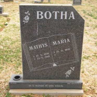 BOTHA Mathys 1931-2001 &amp; Maria 1931-