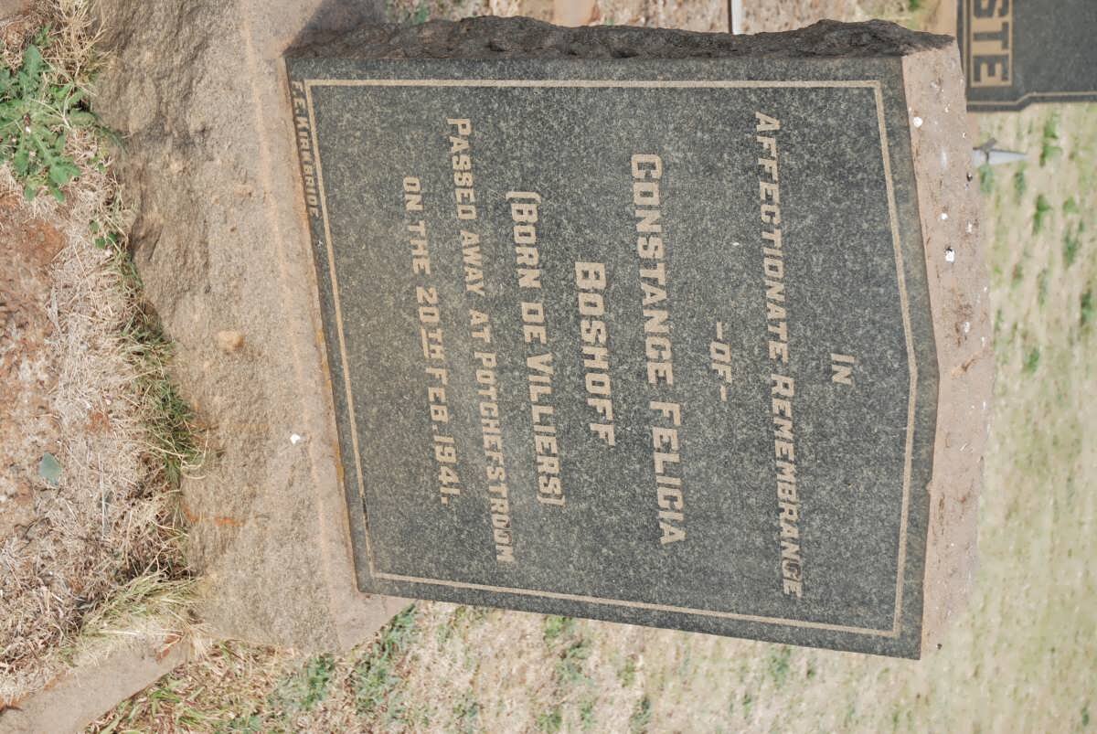 BOSHOFF Constance Felicia nee DE VILLIERS -1941