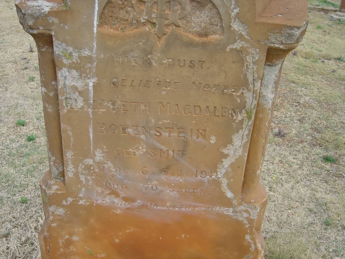 BODENSTEIN Elizabeth Magdalena nee SMIT -1918