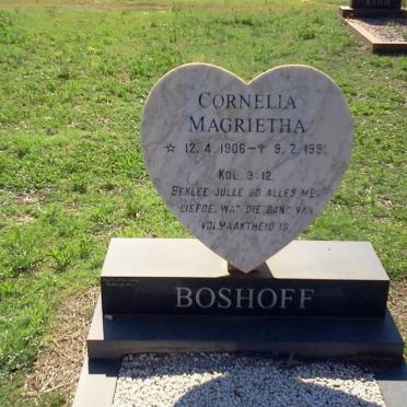 BOSHOFF Cornelia Magrietha 1906-1991