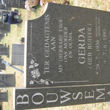 BOUWSEMA Gerda nee RUITER 1936-1995