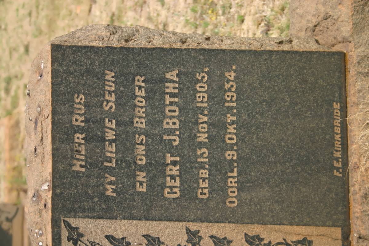 BOTHA Gert J. 1905-1934