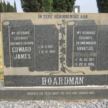 BOARDMAN Edward James 1907-1970 &amp; Annatjie 1917-1995