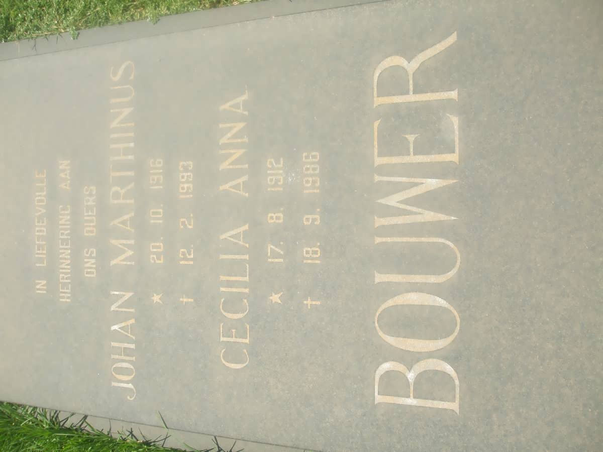 BOUWER Johan Marthinus 1916-1993 &amp; Cecilia Anna 1912-1986