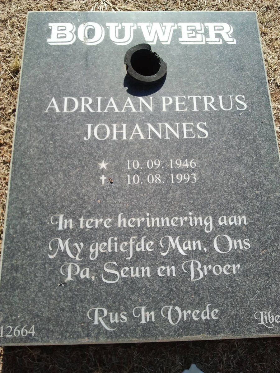 BOUWER Adriaan Petrus Johannes 1946-1993