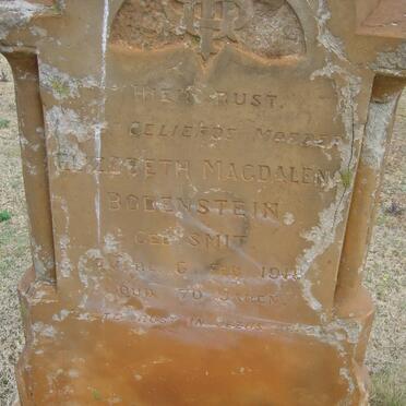 BODENSTEIN Elizabeth Magdalena nee SMIT -1918