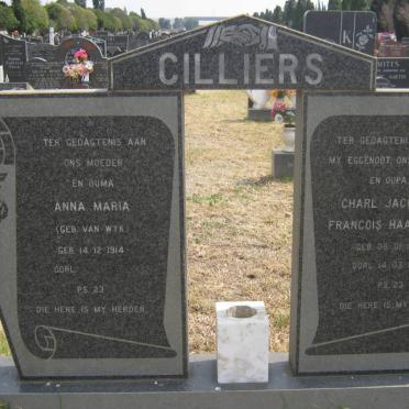 CILLIERS Charl Jacobus Francois Haasbroek 1914-1993 &amp; Anna Maria VAN WYK 1914-