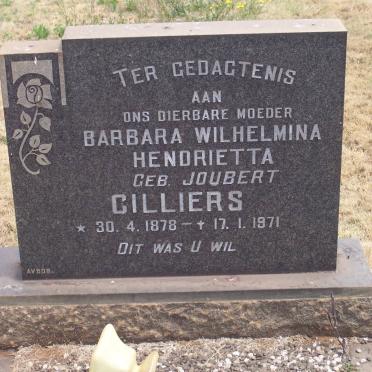 CILLIERS Barbara Wilhelmina Hendrietta nee JOUBERT 1878-1971