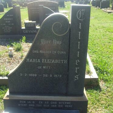 CILLIERS Maria Elizabeth nee DE WITT 1888-1973