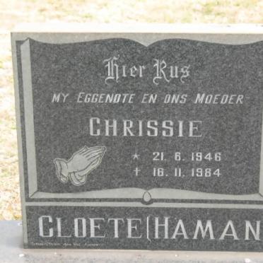 CLOETE Chrissie nee HAMAN 1946-1984