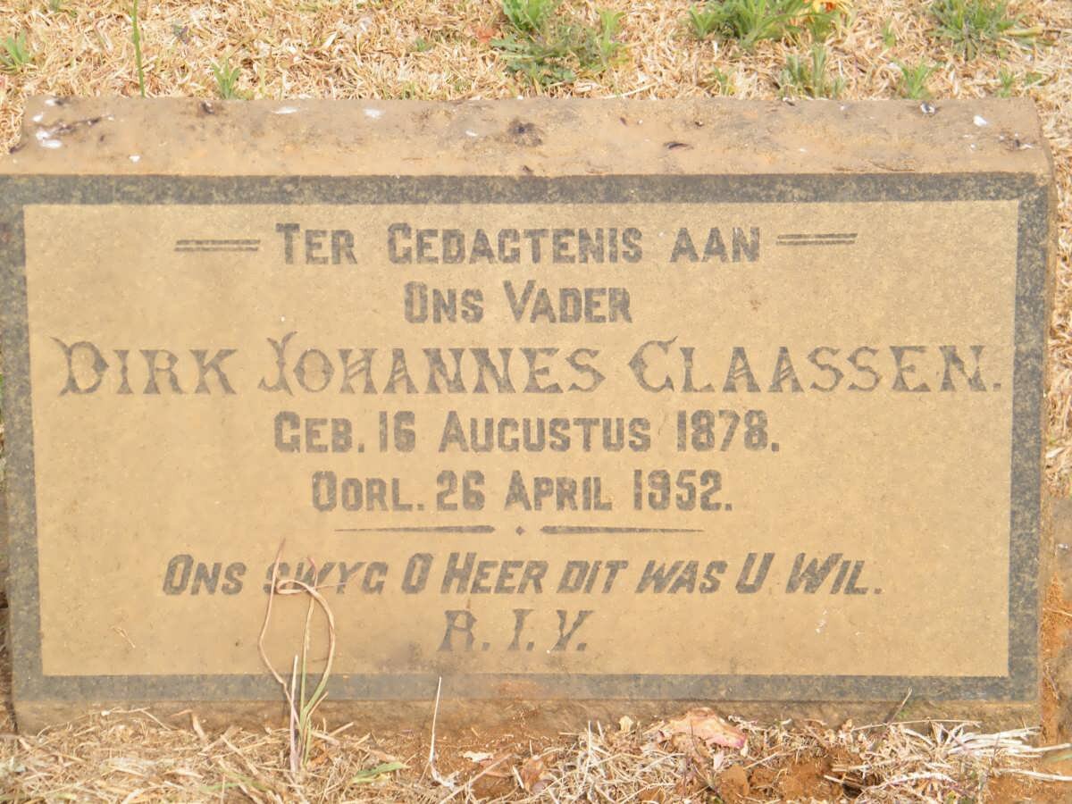 CLAASSEN Dirk Johannes 1878-1952