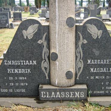 CLAASSENS Christiaan Hendrik 1894-1978 &amp; Margaretha Magdalena  DE MEYER 1898-1979