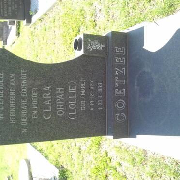 COETZEE Clara Orpah nee MARÉ 1927-1989