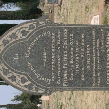 COETZEE Frans Petrus 1858-1923 &amp; Jane W. LINDSAY 1862-1944