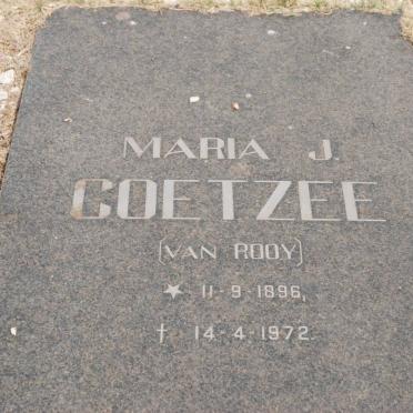 COETZEE Maria J. nee VAN ROOY 1896-1972