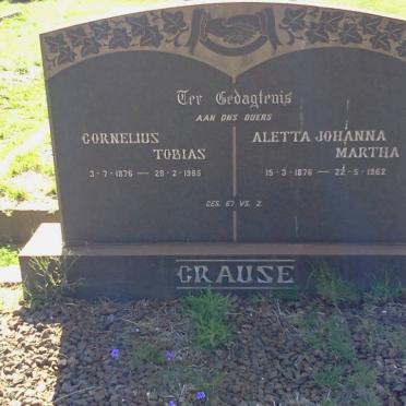 CRAUSE Cornelius Tobias 1876-1965 &amp; Aletta Johanna Martha 1876-1962