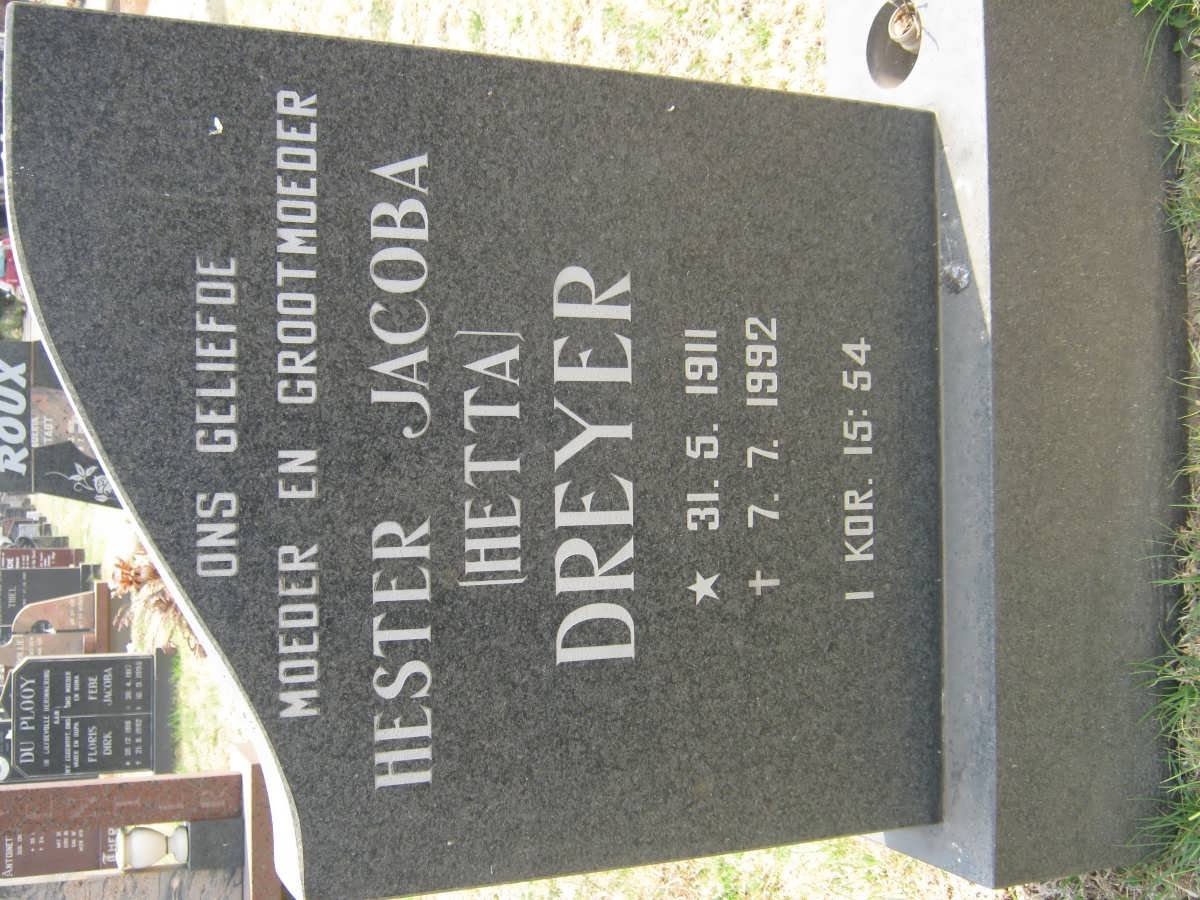 DREYER Hester Jacoba 1911-1992